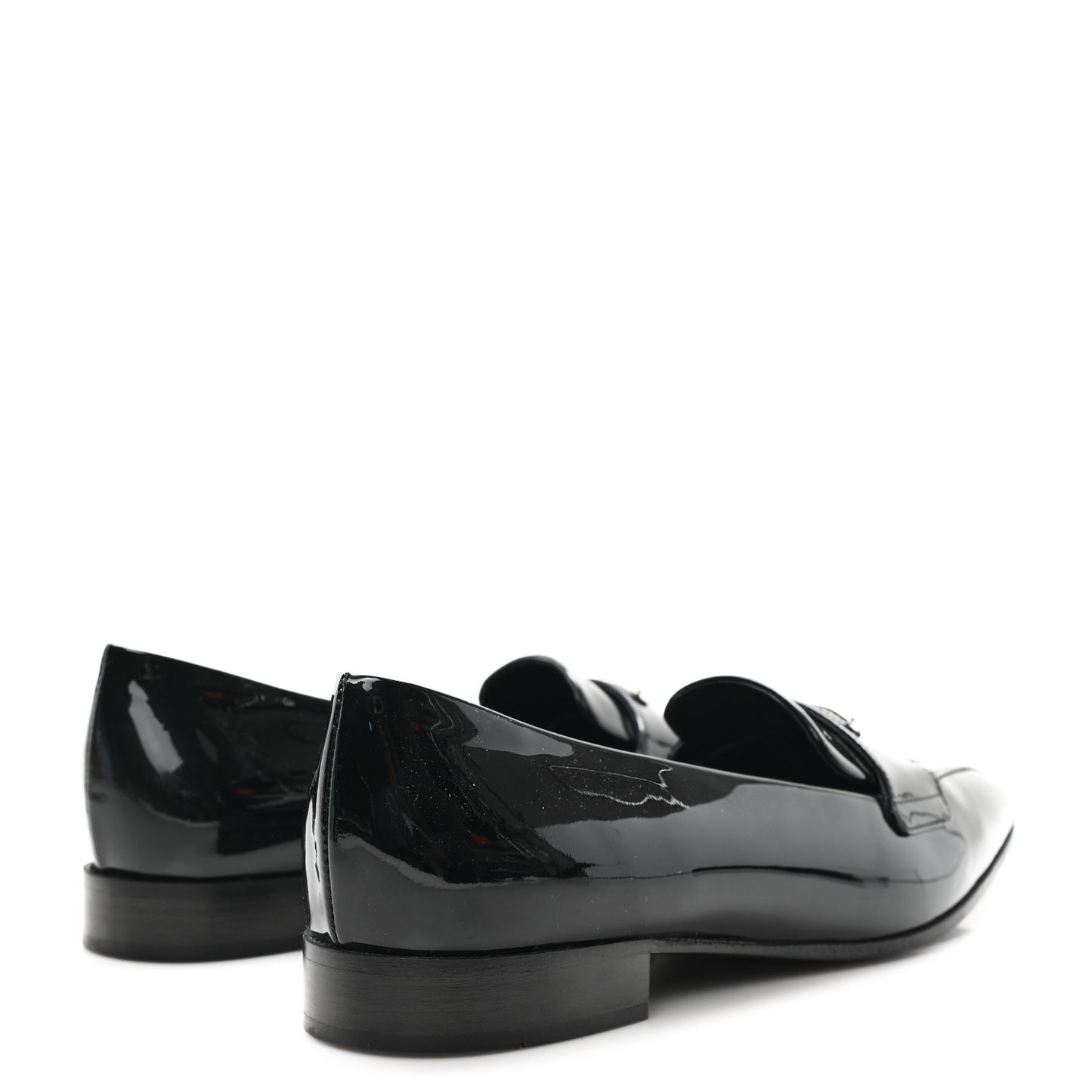 Vernice Triangle Pointed Toe 25mm Loafers 37.5 Black