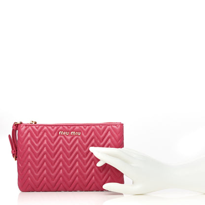Miu Miu Nappa Matelasse Wristlet Fuxia 2 of 10