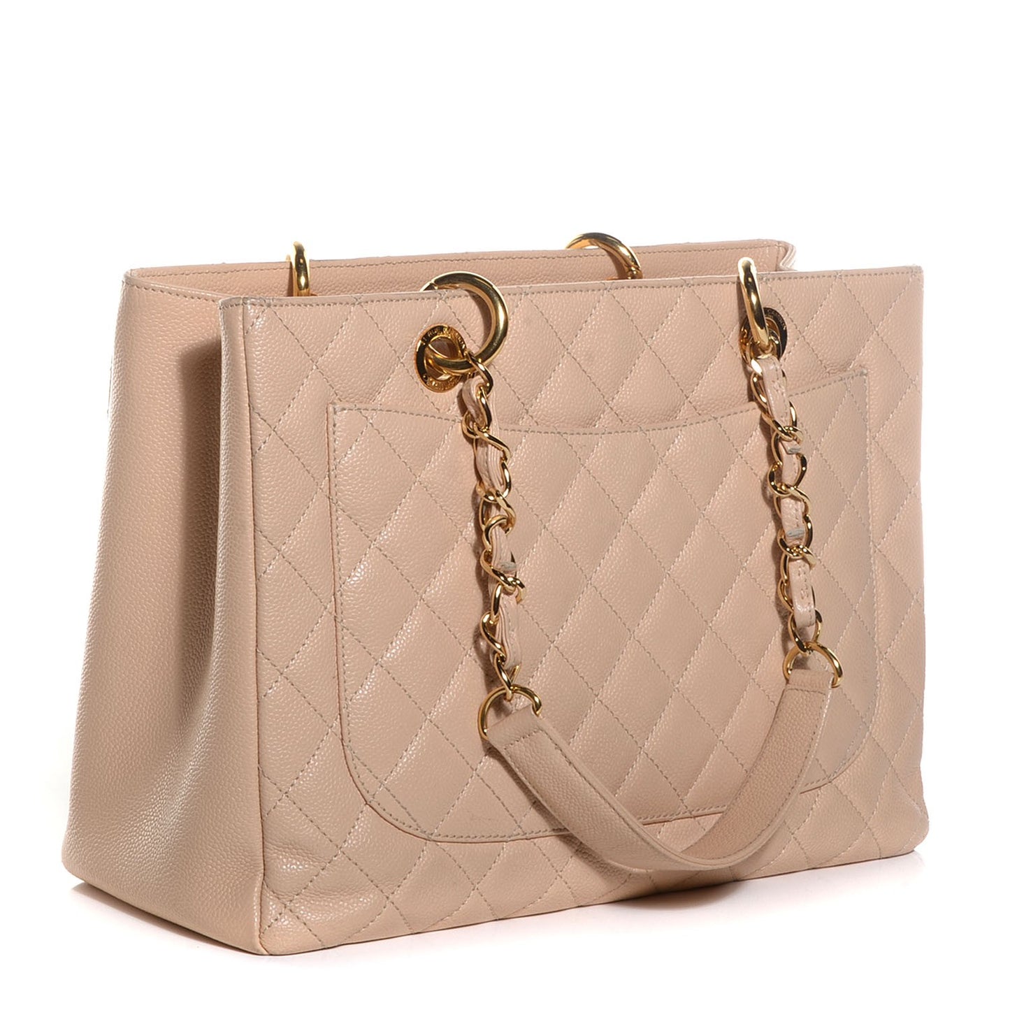 Caviar Quilted Grand Shopping Tote GST Beige Clair