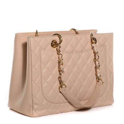 Chanel Caviar Quilted Grand Shopping Tote GST Beige Clair 3 of 7