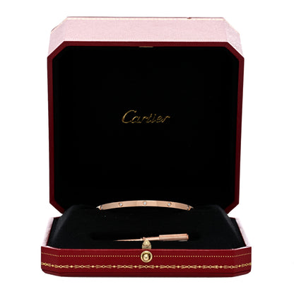 Cartier 18K Pink Gold 10 Diamond Small LOVE Bracelet 17 5 of 5