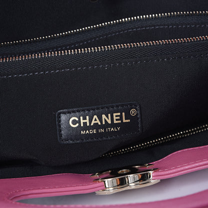 Chanel Calfskin Canvas Printed Large 31 Shopping Bag Pink 6 of 10