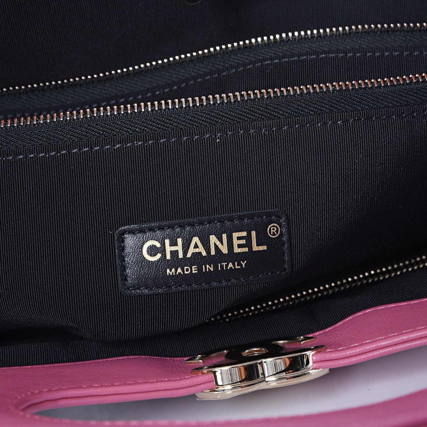 Chanel Calfskin Canvas Printed Large 31 Shopping Bag Pink 6 of 10