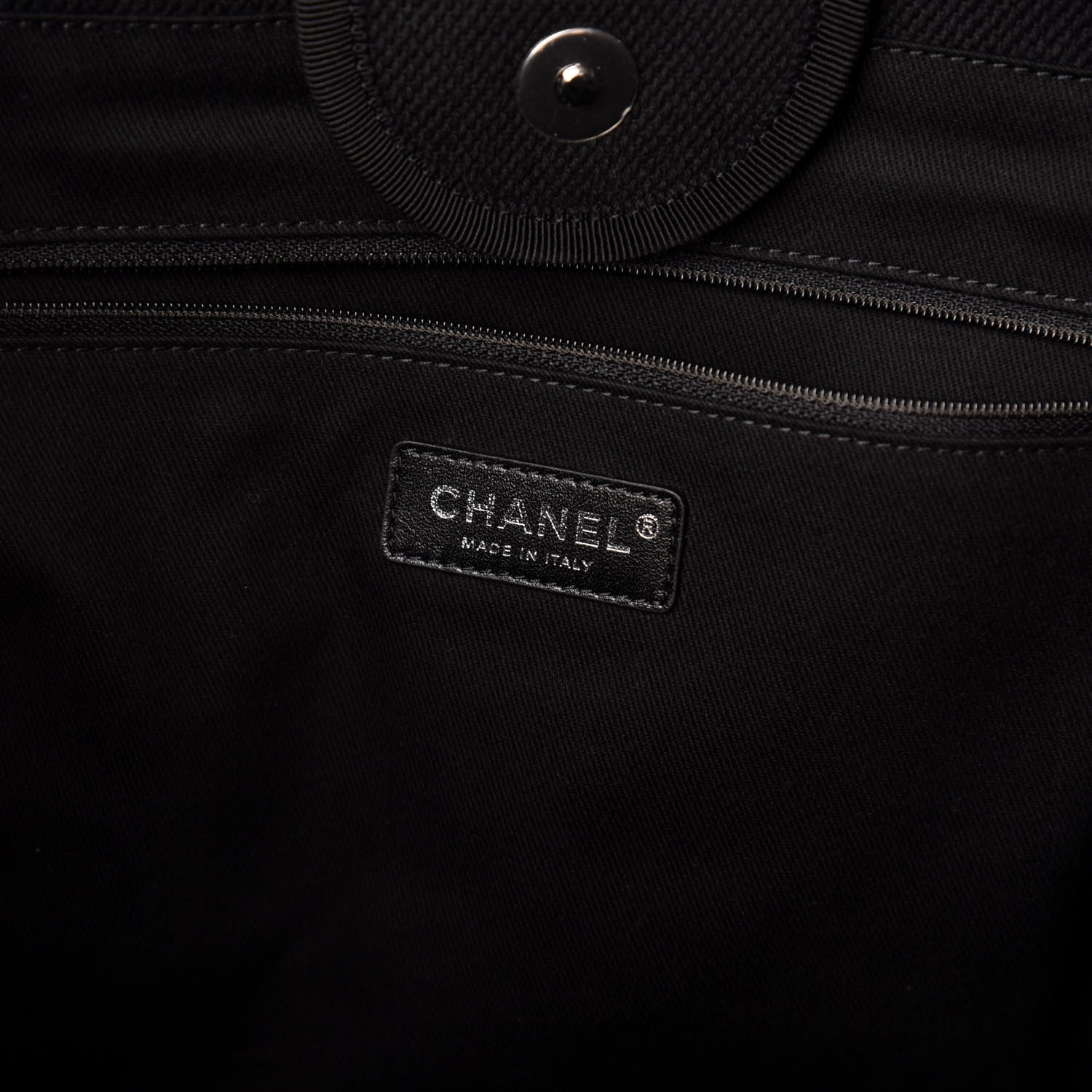 Chanel Canvas Pearl Medium Deauville Tote Black 6 of 9