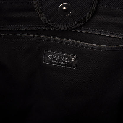 Chanel Canvas Pearl Medium Deauville Tote Black 6 of 9