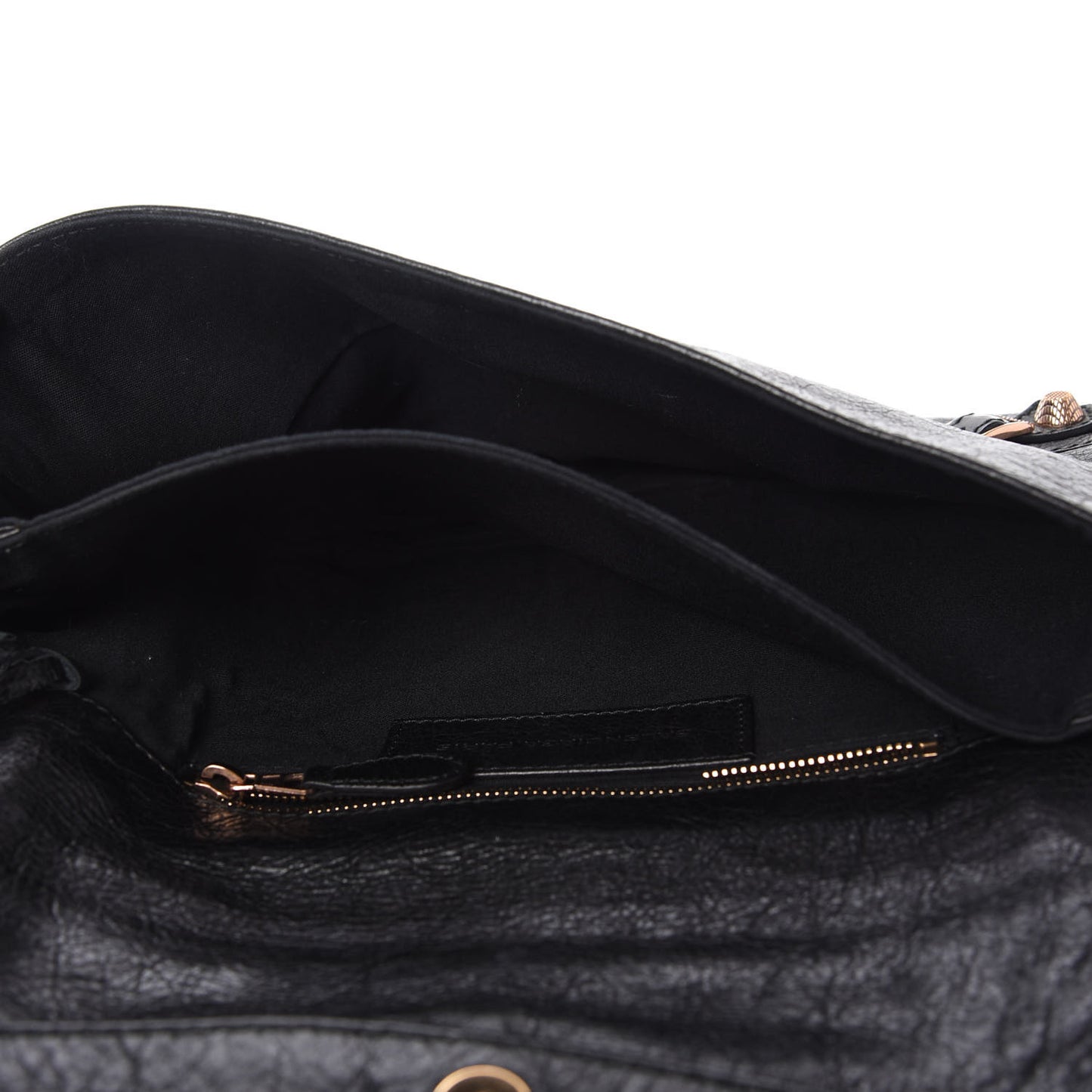 Agneau Giant 12 Rose Gold Hardware Envelope Clutch Black
