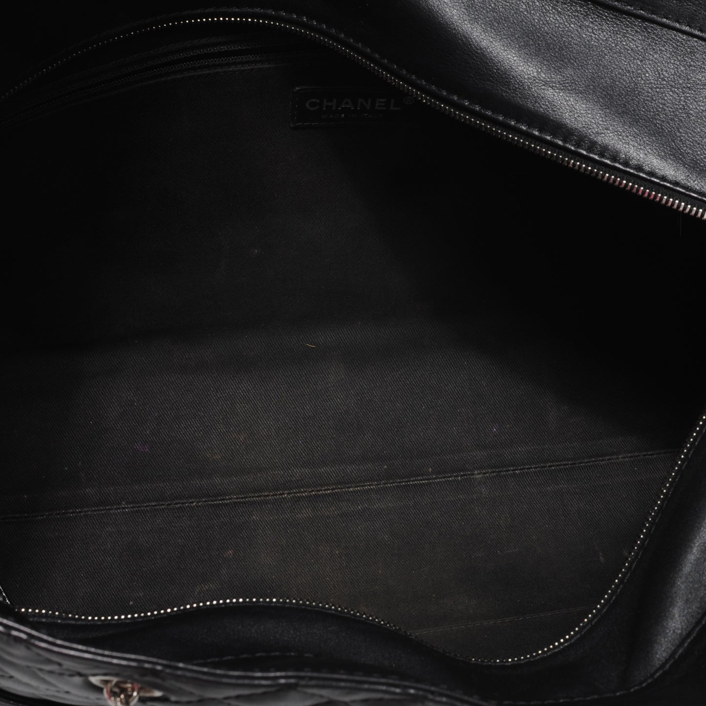 Calfskin Quilted In the Business Large Tote Black
