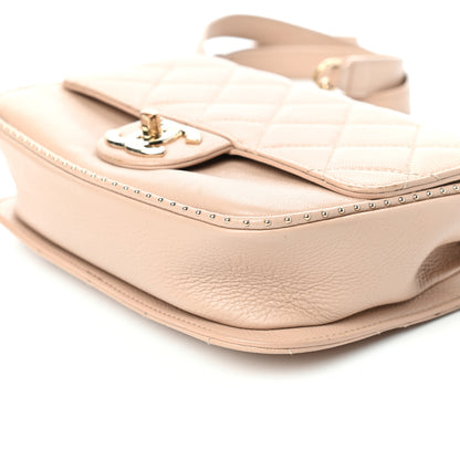 Chanel Caviar Quilted Small Studded Flap Beige 9 of 9