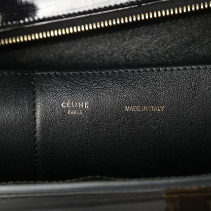 Celine Patent Suede Medium Trapeze Black 6 of 13