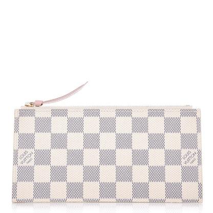 Louis Vuitton Damier Azur Felicie Chain Wallet Zippered Insert Rose Ballerine 1 of 6