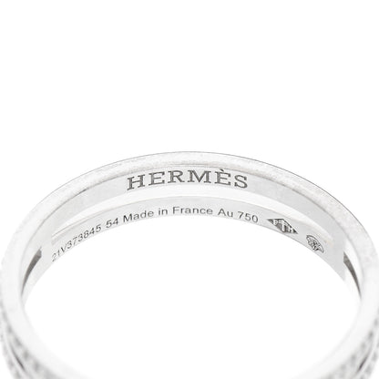 Hermes 18K White Gold Diamond Ariane Wedding Band Ring 54 7 4 of 5