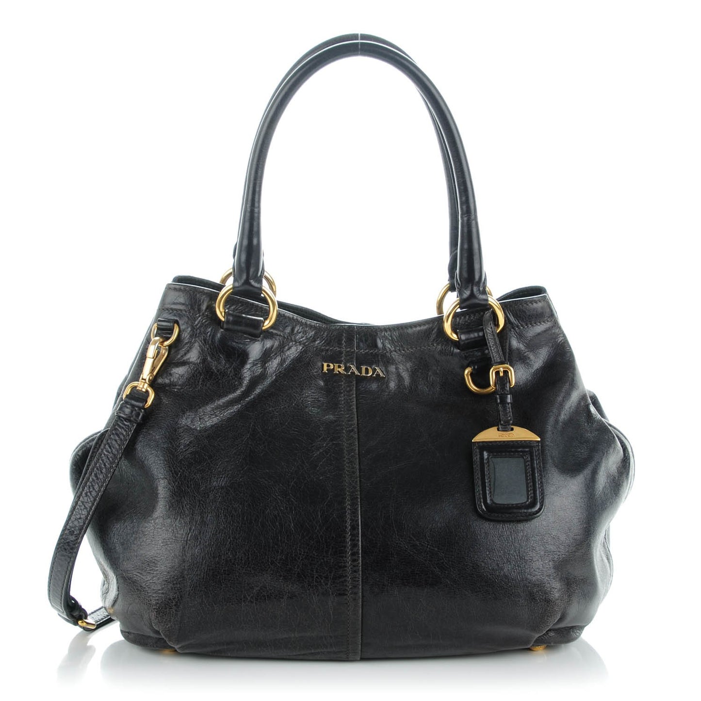 Vitello Shine Shoulder Bag Zaffiro