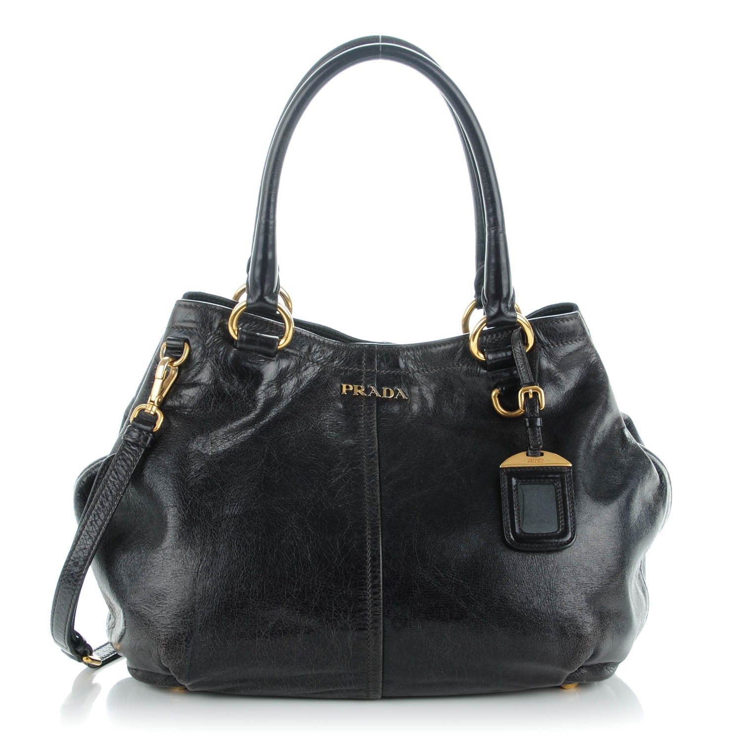 Prada Vitello Shine Shoulder Bag Zaffiro 1 of 8