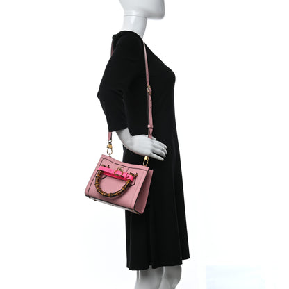 Gucci Wonka Grain Calfskin Mini Diana Tote Bag Wild Rose Fuxia Fluo 2 of 9