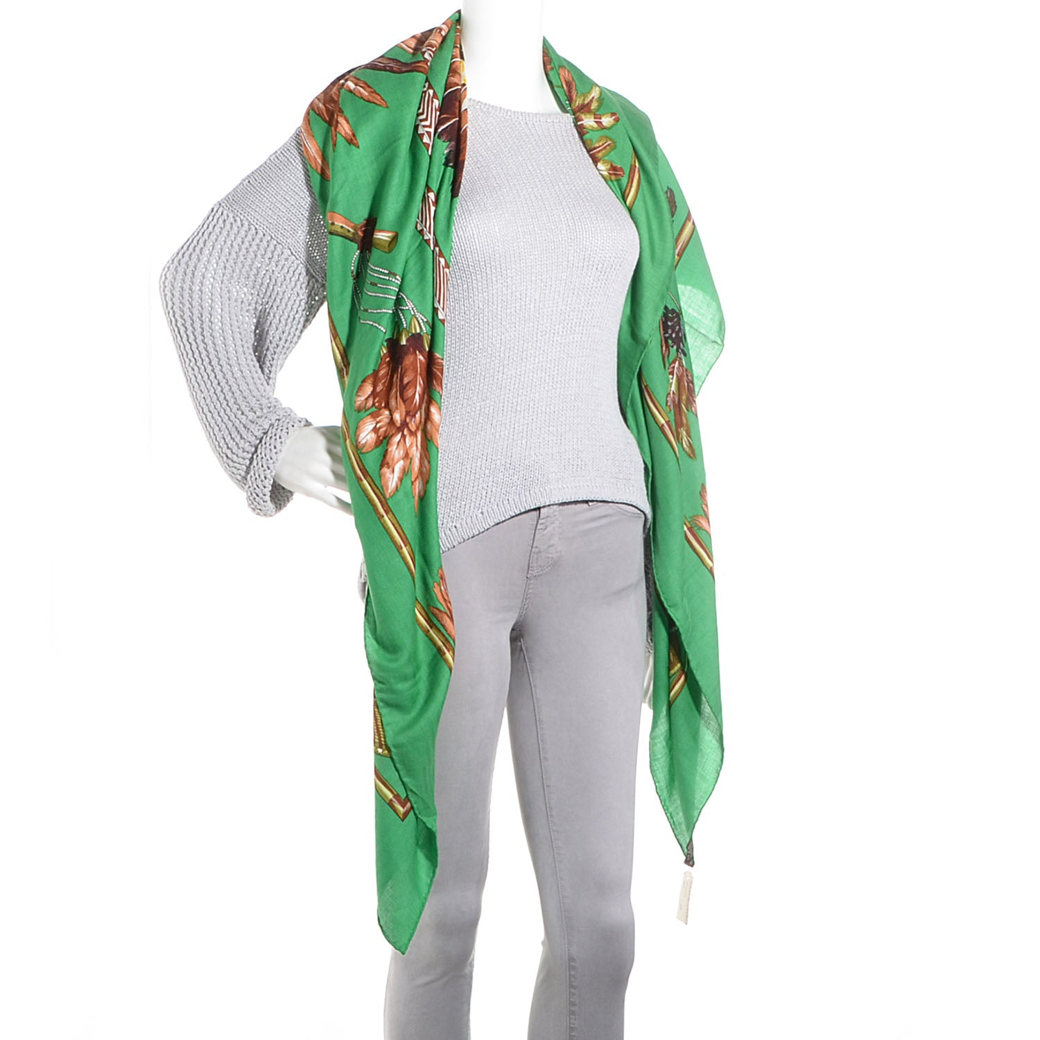 Hermes Cashmere Silk Brazil Shawl GM 140 2 of 7