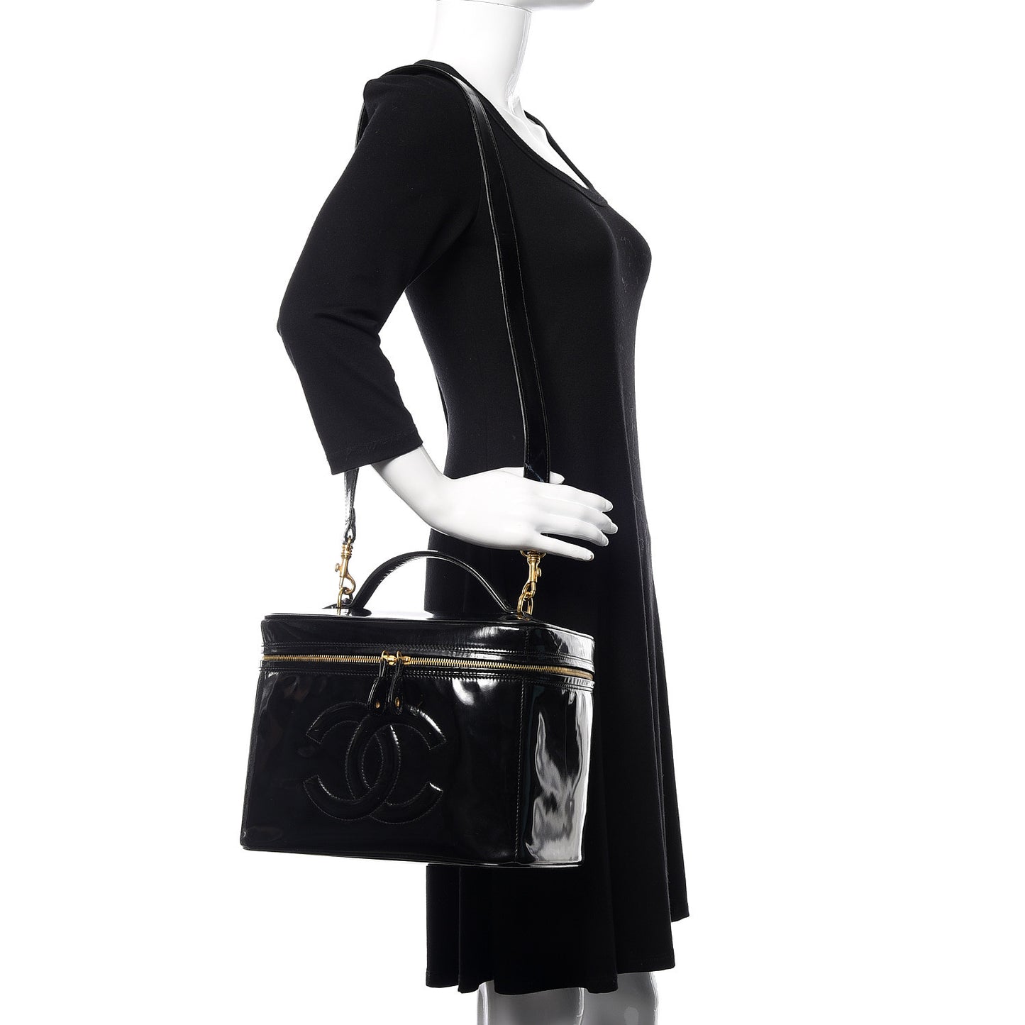Patent Vanity Cosmetic Case Black