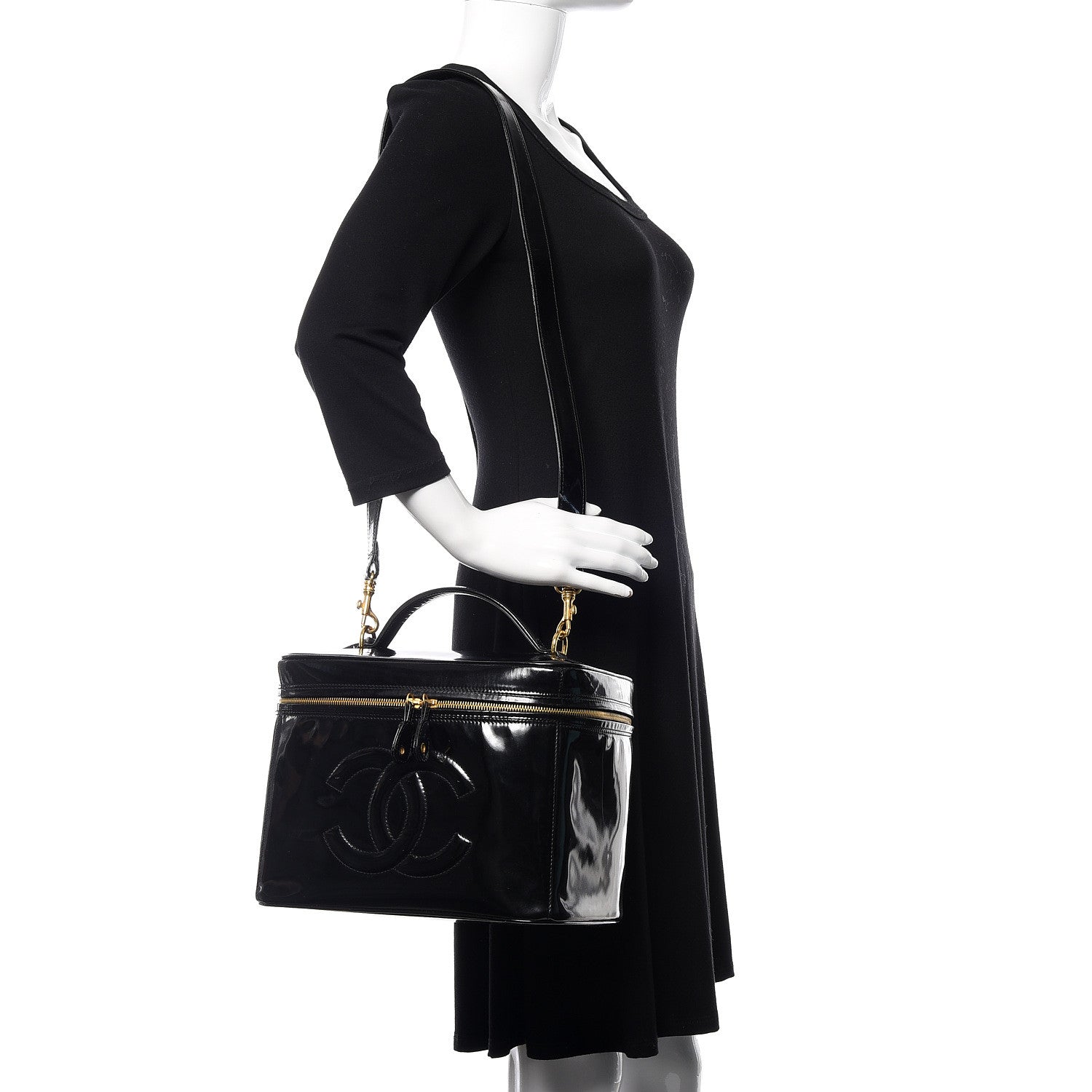 Chanel Patent Vanity Cosmetic Case Black 2 of 13