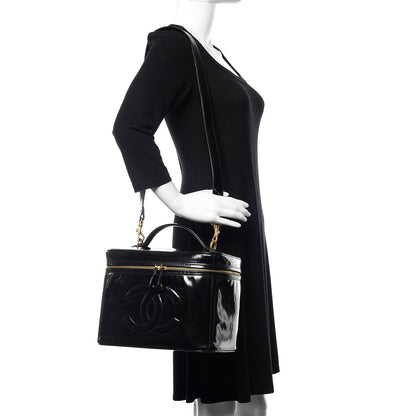 Chanel Patent Vanity Cosmetic Case Black 2 of 13