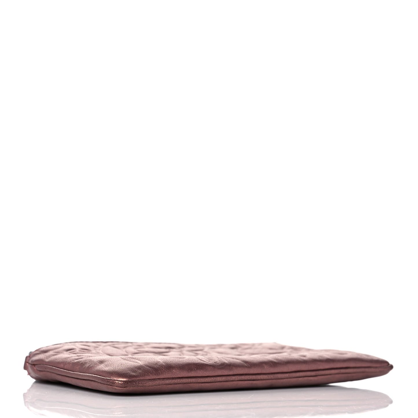 Metallic Lambskin Camellia Chain Pouch Pink