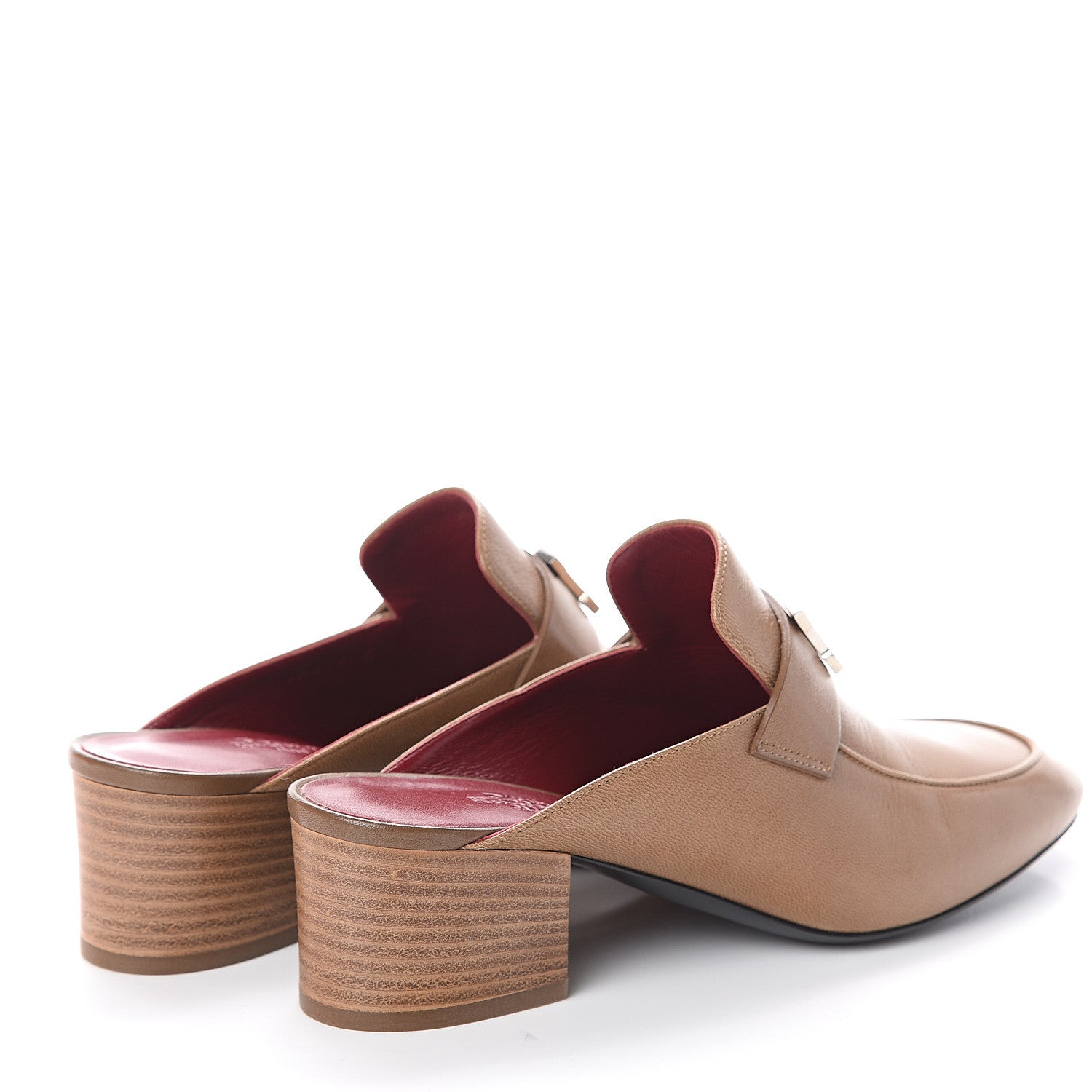 Hermes Goatskin Paradis Mules 37.5 Taupe 4 of 7