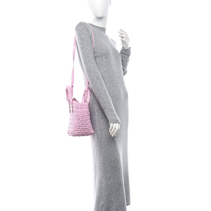 Balenciaga Faux Calfskin Braided Varnished XS Bistro Basket Candy Pink 2 of 8