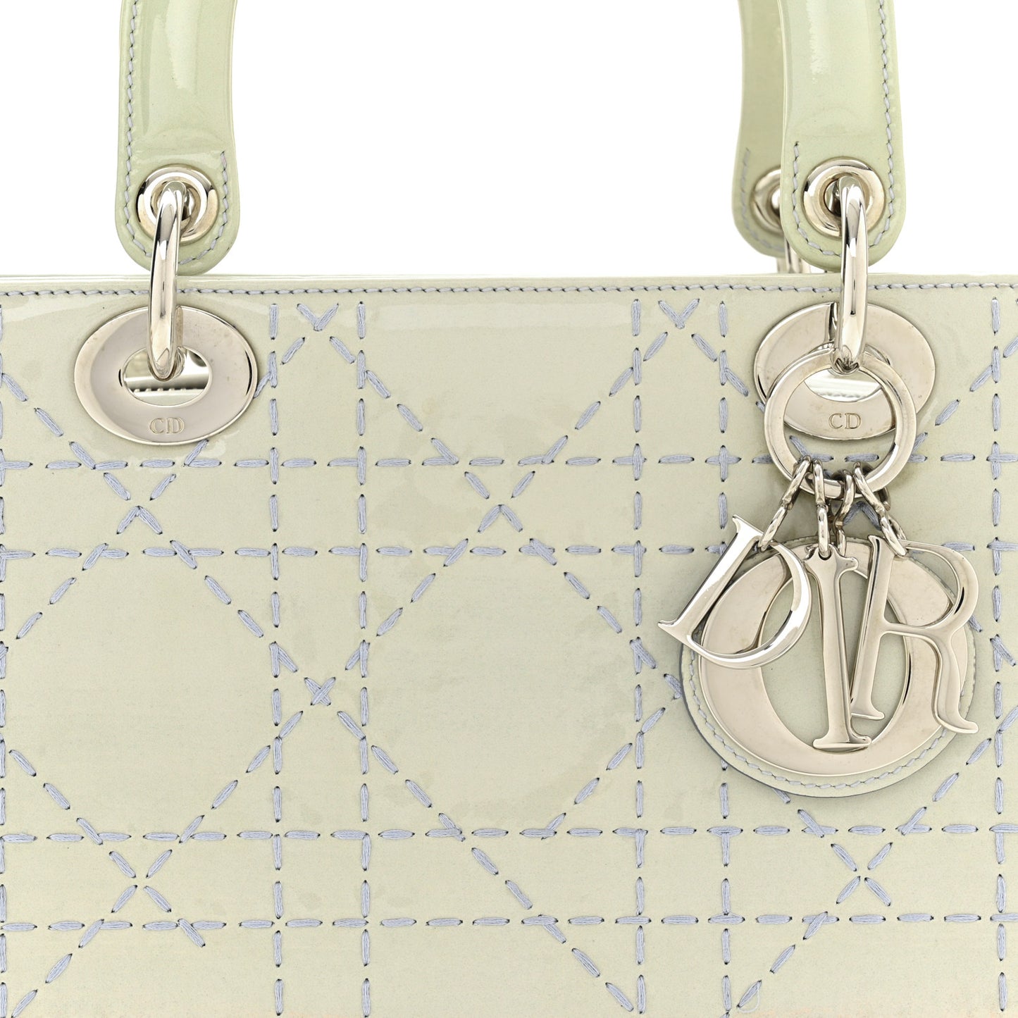 Patent Cannage Gradient Medium Lady Dior Blue Coral