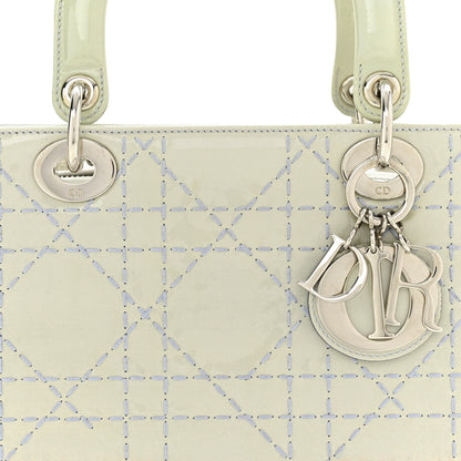 Christian Dior Patent Cannage Gradient Medium Lady Dior Blue Coral 8 of 10