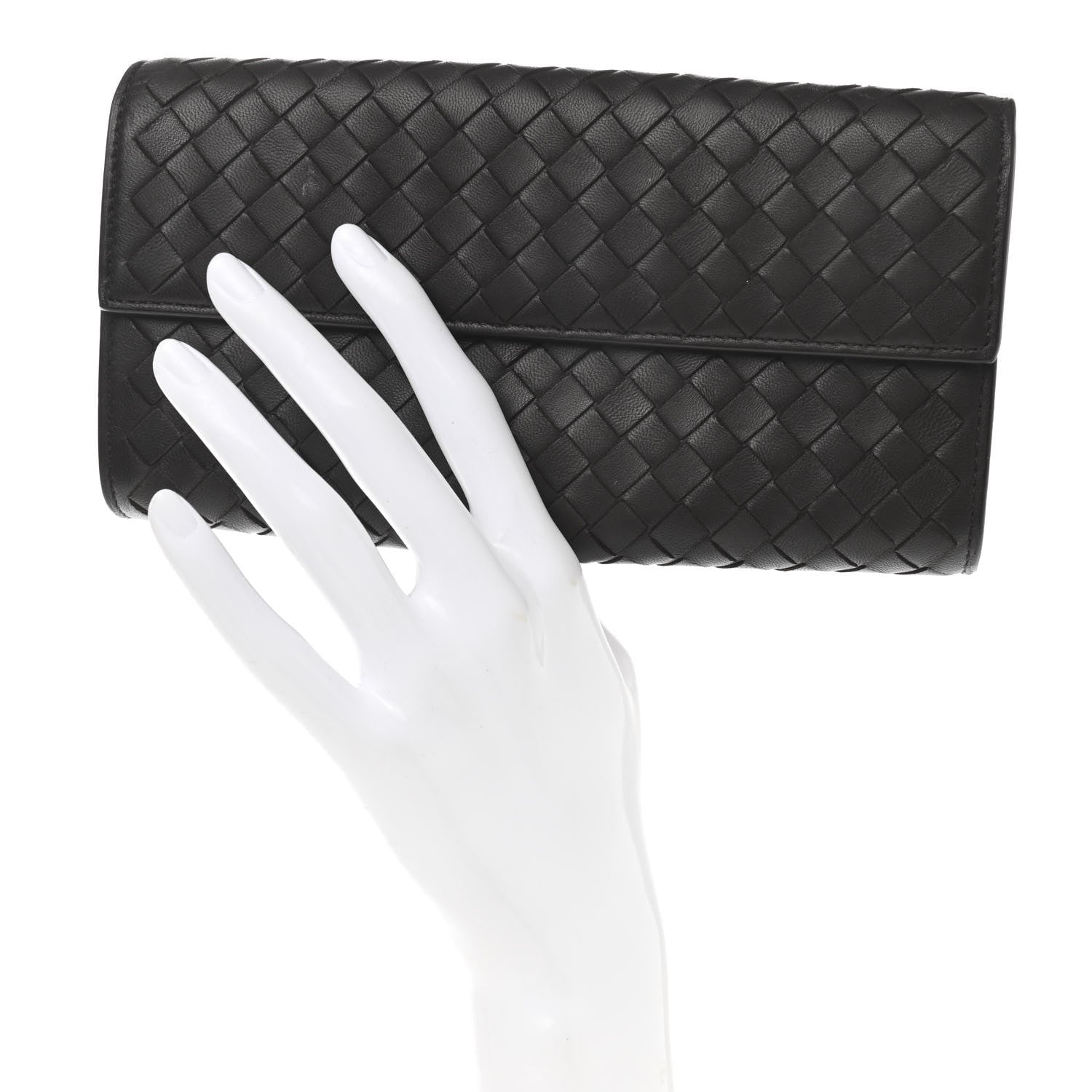 Bottega Veneta Nappa Intrecciato Continental Flap Wallet Ebano 2 of 9
