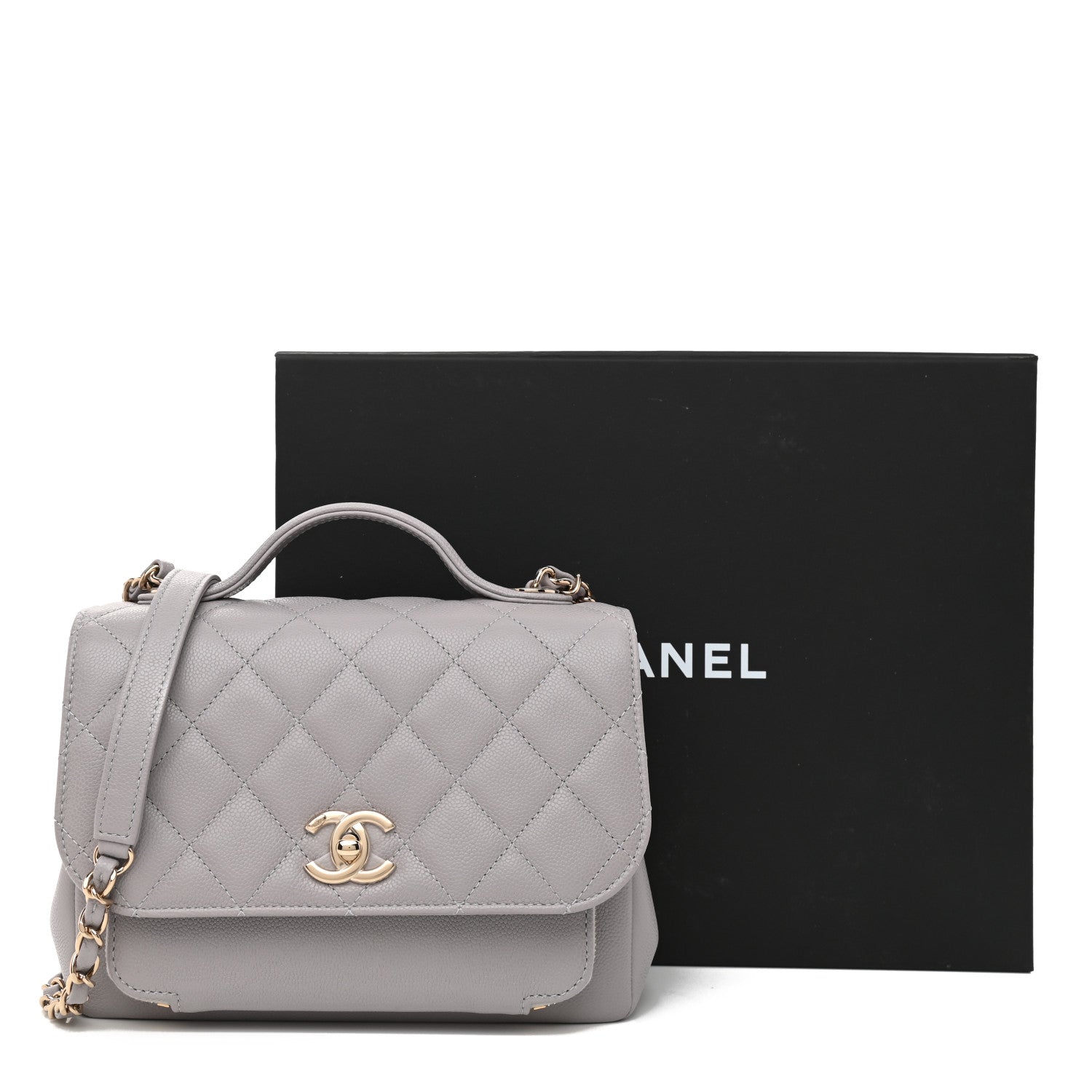 Chanel Caviar Quilted Medium Business Affinity Flap Grey 11 of 11