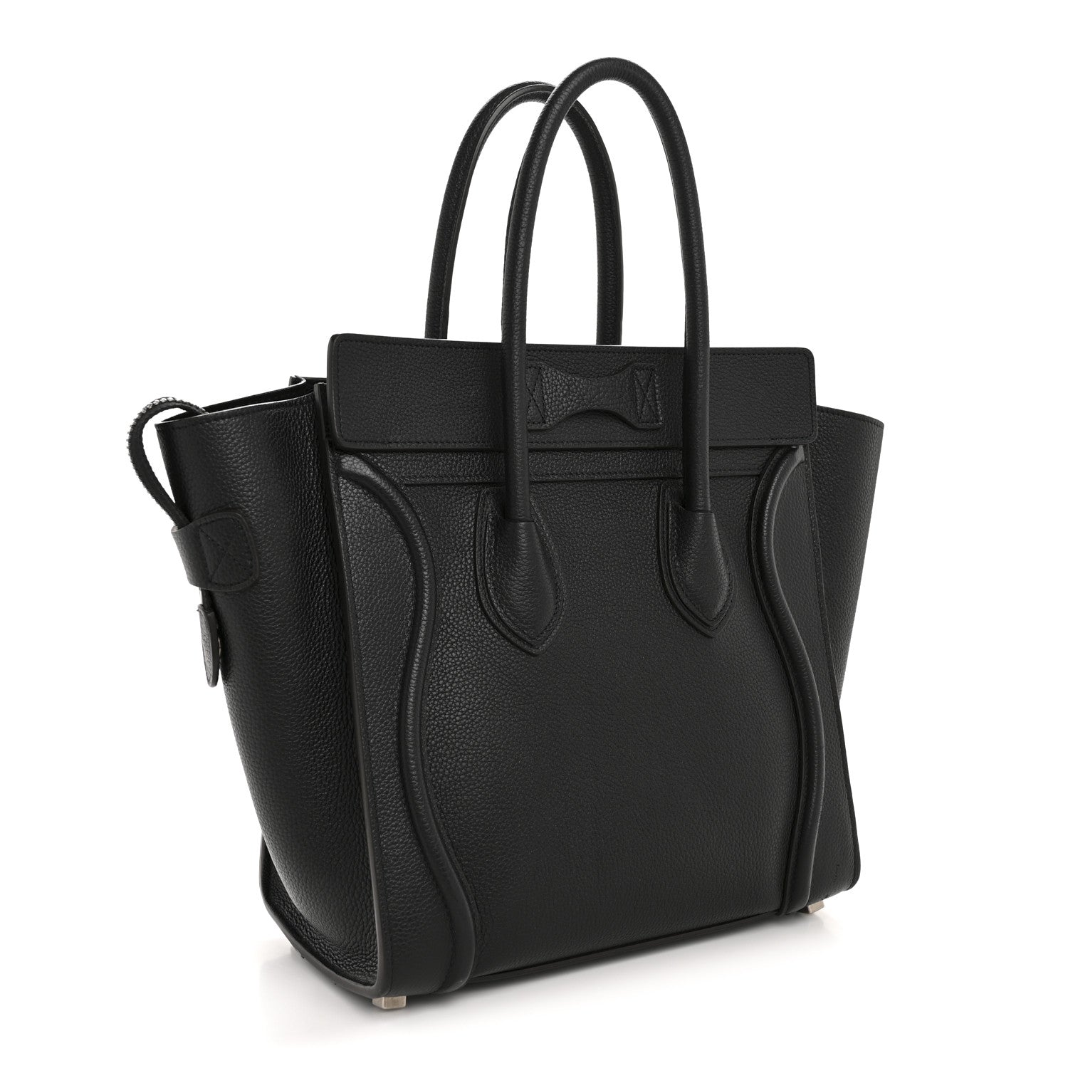 Celine Drummed Calfskin Micro Luggage Black 3 of 13