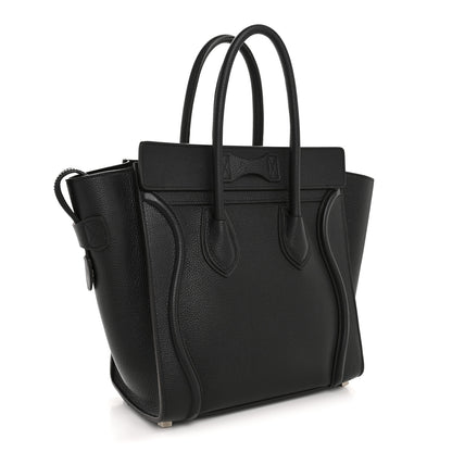 Celine Drummed Calfskin Micro Luggage Black 3 of 13