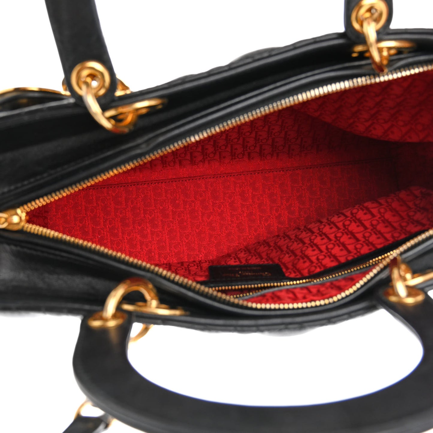 Lambskin Cannage Large Lady Dior Black