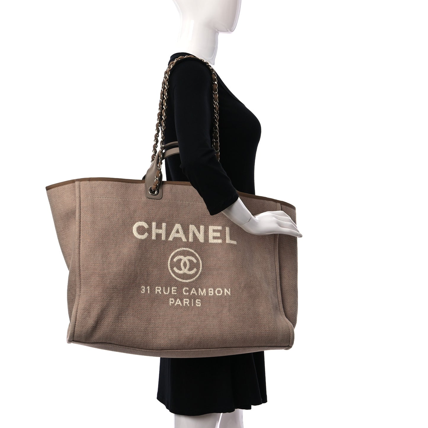 Canvas Extra Large Deauville Tote Ecru
