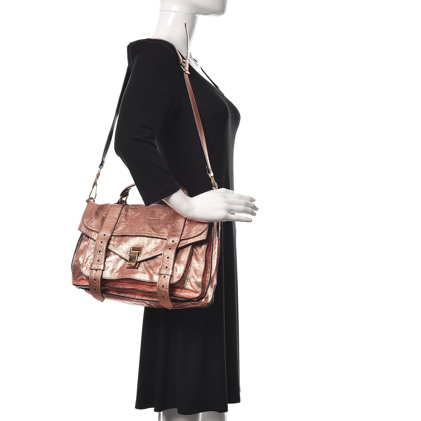 Metallic Lambskin Medium PS1 Satchel Copper