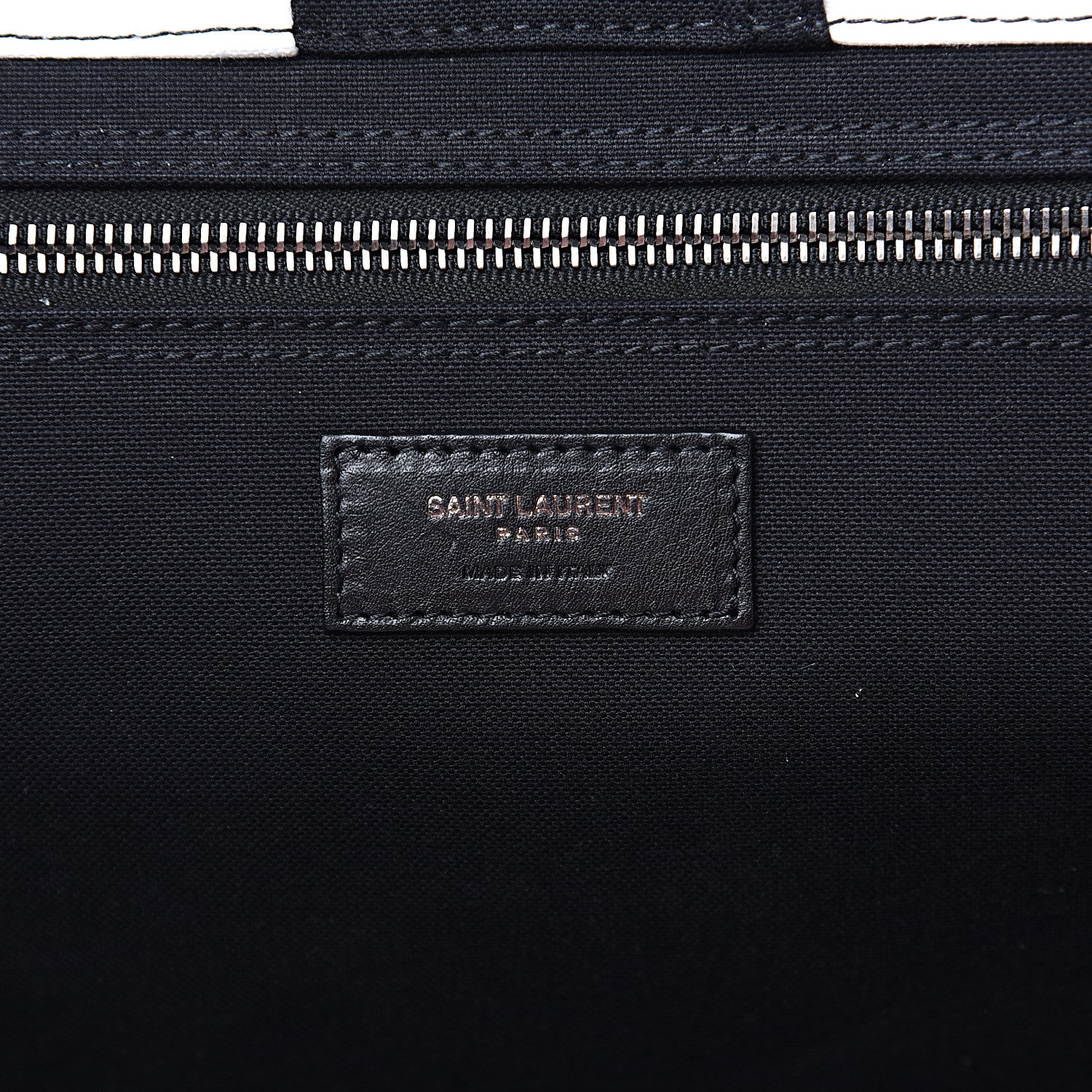Saint Laurent Canvas Noe Striped Tote Black White 5 of 10