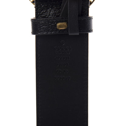 Gucci Textured Calfskin Double G 40mm Belt 90 36 Black 3 of 5