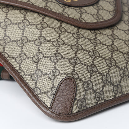 Gucci GG Supreme Monogram Web Medium Neo Vintage Flap Messenger Bag Beige New Acero 7 of 8