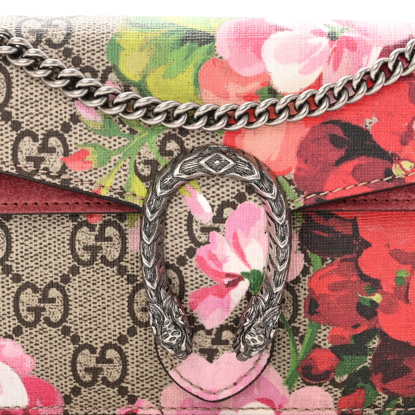 GG Supreme Monogram Blooms Super Mini Dionysus Shoulder Bag Beige Multicolor Dry Rose