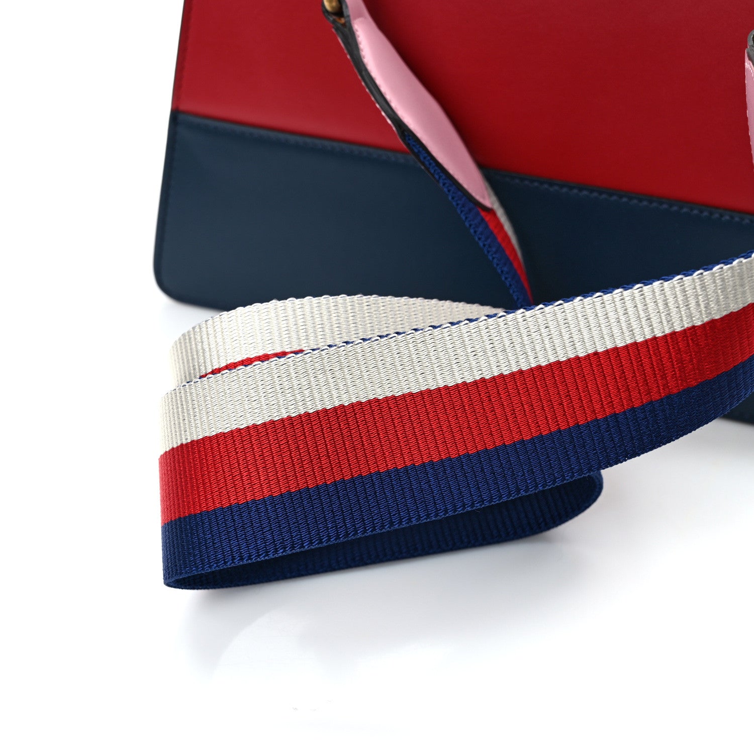 Gucci Calfskin Sylvie Web Small Queen Margaret Top Handle Bag Blue Agata Hibiscus Red Mystic White Sugar Pink 12 of 13