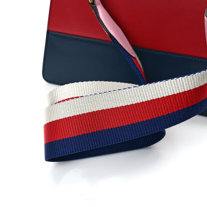 Gucci Calfskin Sylvie Web Small Queen Margaret Top Handle Bag Blue Agata Hibiscus Red Mystic White Sugar Pink 12 of 13