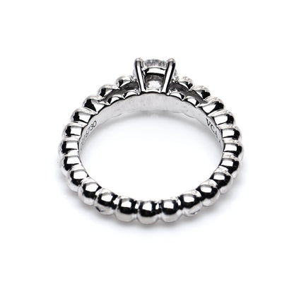 Van Cleef & Arpels Platinum Diamond .53ct Perlee Solitaire Engagement Ring 49 4.75 7 of 9