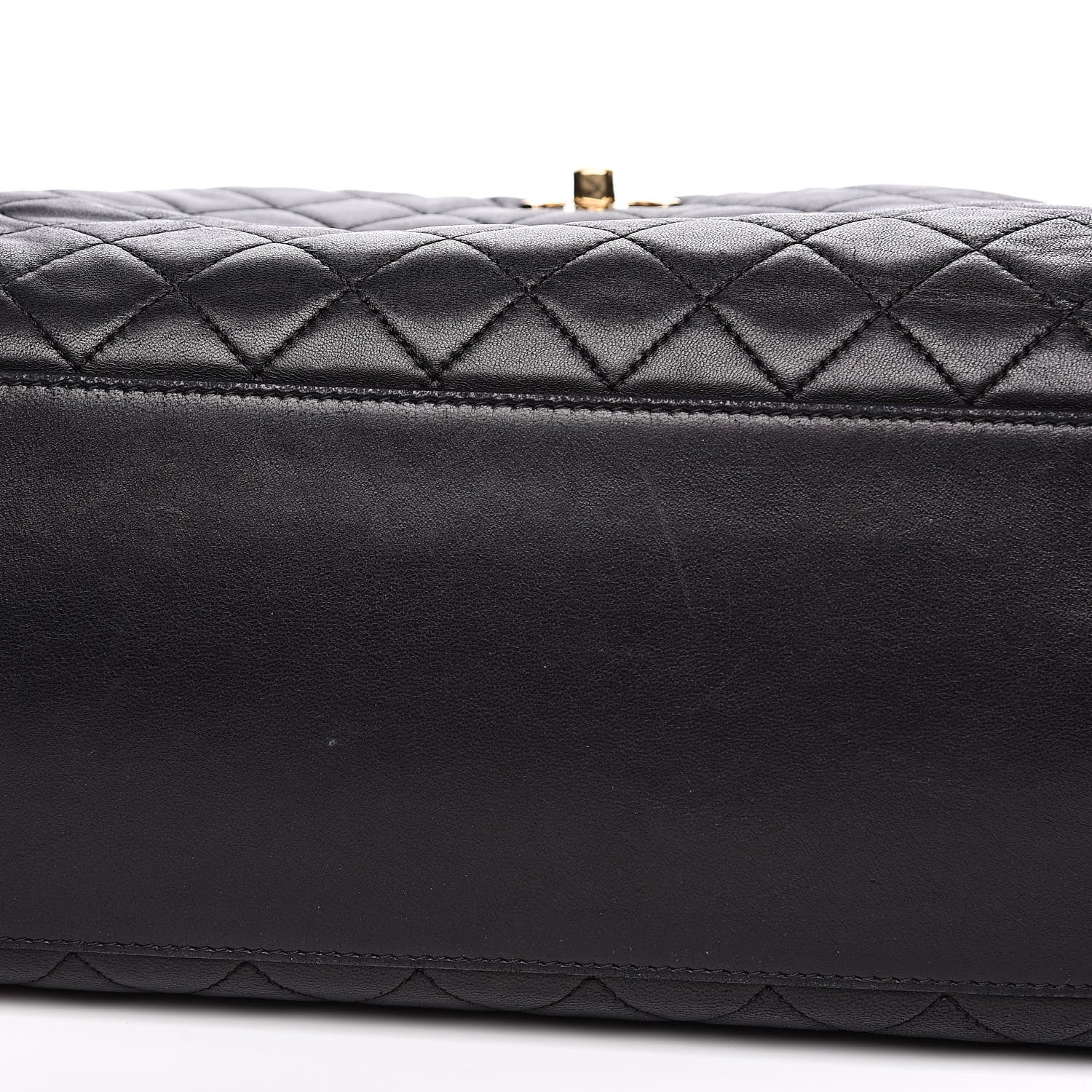 Chanel Lambskin Quilted Large Drawstring Bag Black 9 of 15