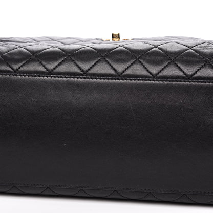 Chanel Lambskin Quilted Large Drawstring Bag Black 9 of 15