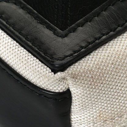 Balenciaga Cotton Canvas Calfskin Navy Cabas XS Natural Black 7 of 18