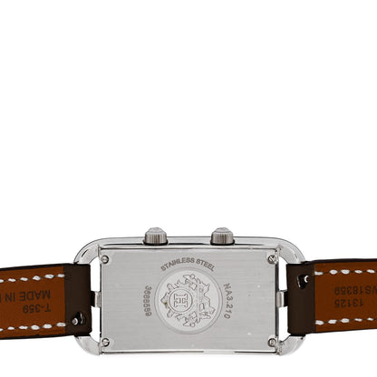 Hermes Stainless Steel Swift 22mm Nantucket Dual Time Quartz Watch Etoupe 4 of 5