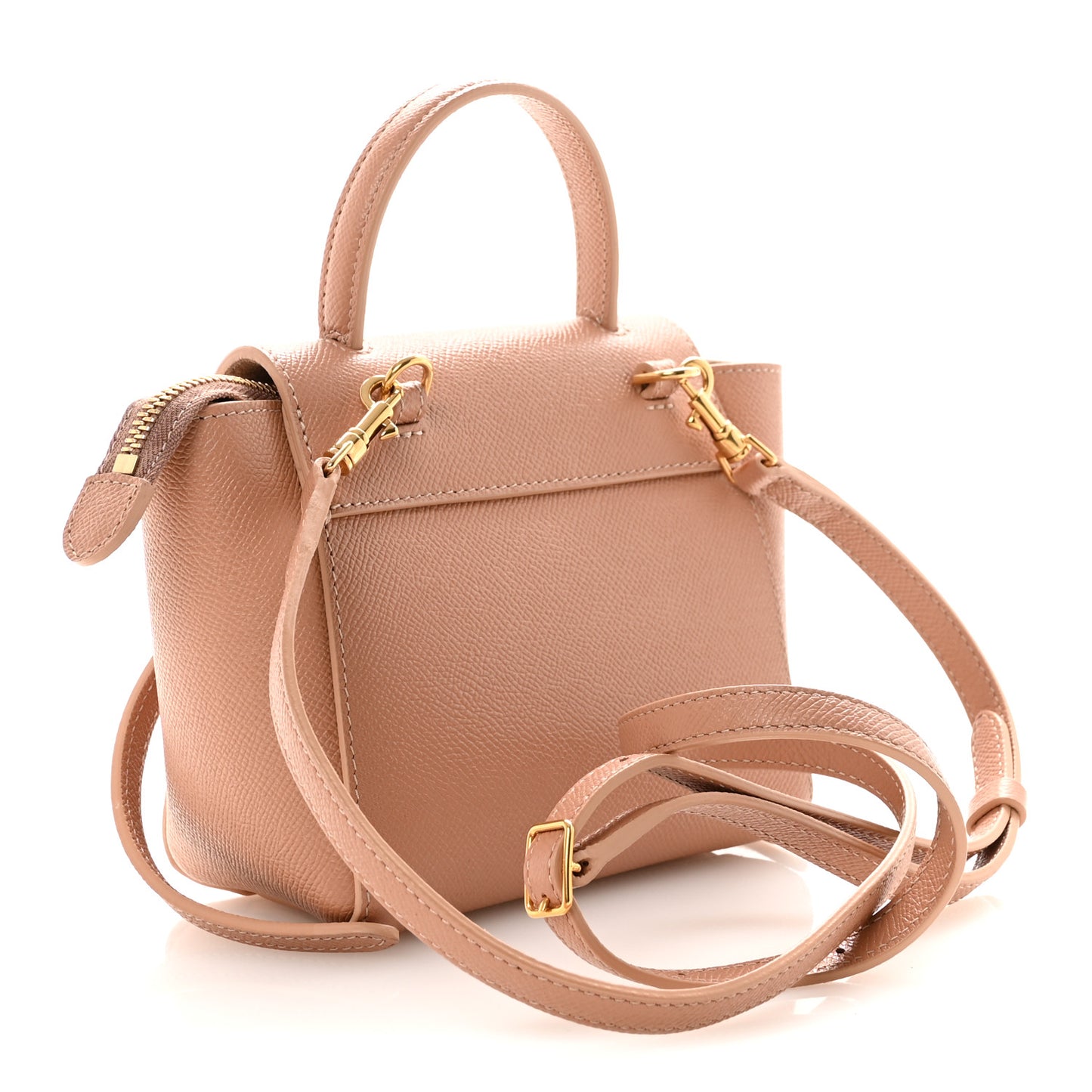 Grained Calfskin Micro Belt Bag Vintage Pink