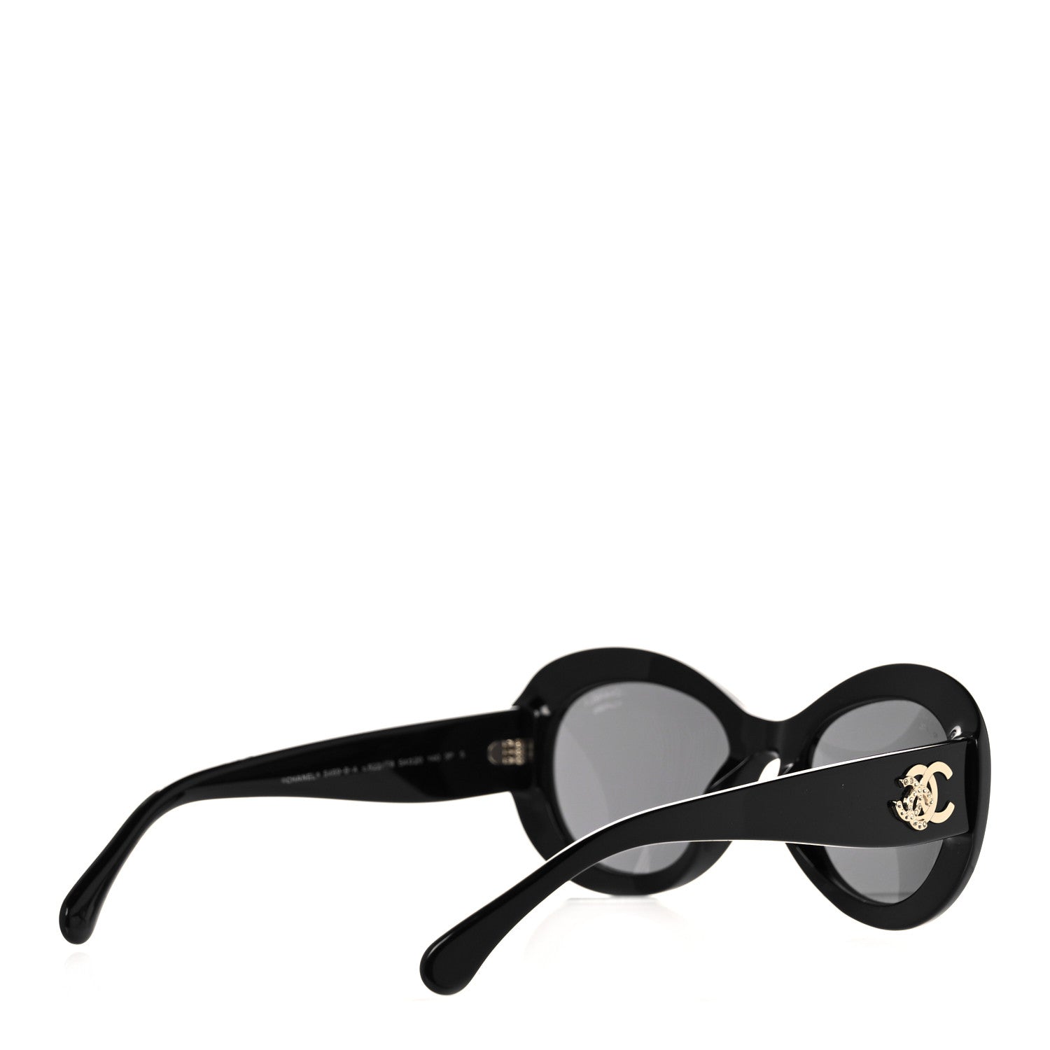 Chanel Acetate Polarized Oval CC Sunglasses 5469-B-A Black 4 of 8