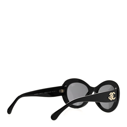 Chanel Acetate Polarized Oval CC Sunglasses 5469-B-A Black 4 of 8