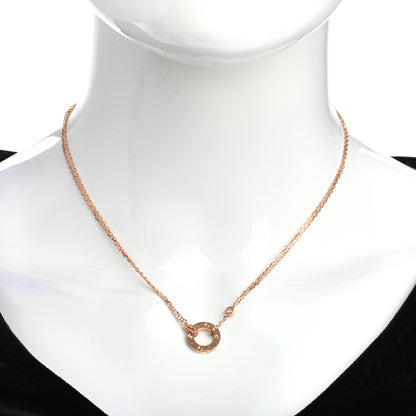 Cartier 18K Pink Gold 2 Diamond LOVE Necklace 2 of 5
