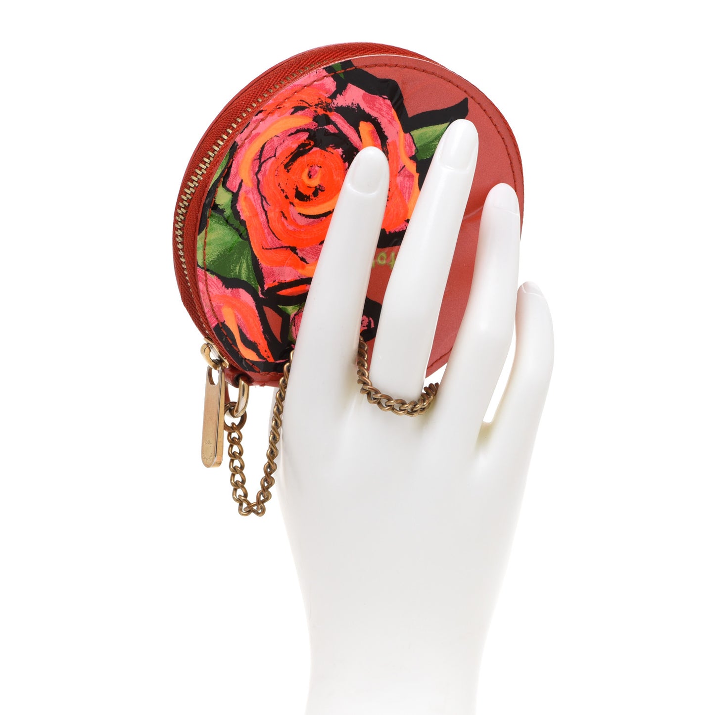Vernis Roses Chapeau Coin Purse Orange Sunset